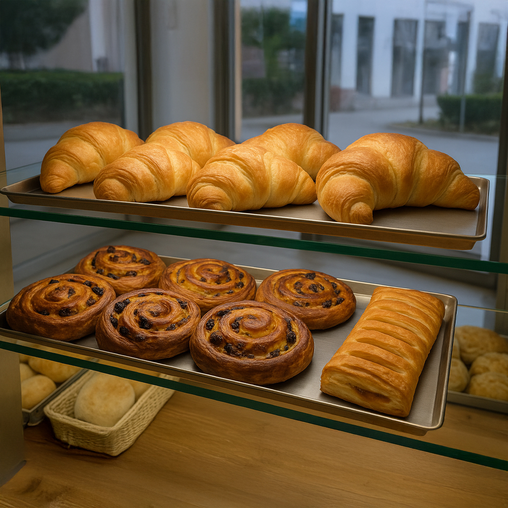 roissant e brioche per la colazione al panificio Carbonate.